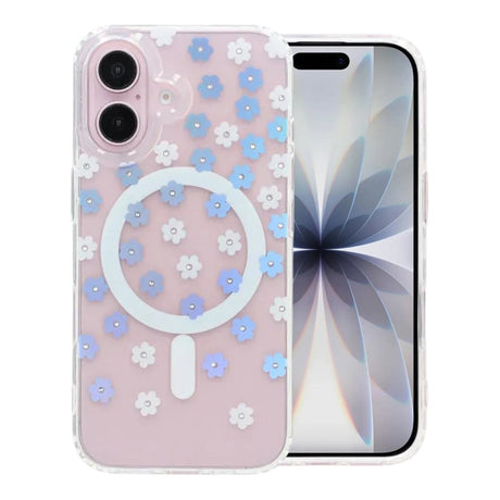iPhone 17 Kuori Kukkakuvio Strassit MagSafe Violetti