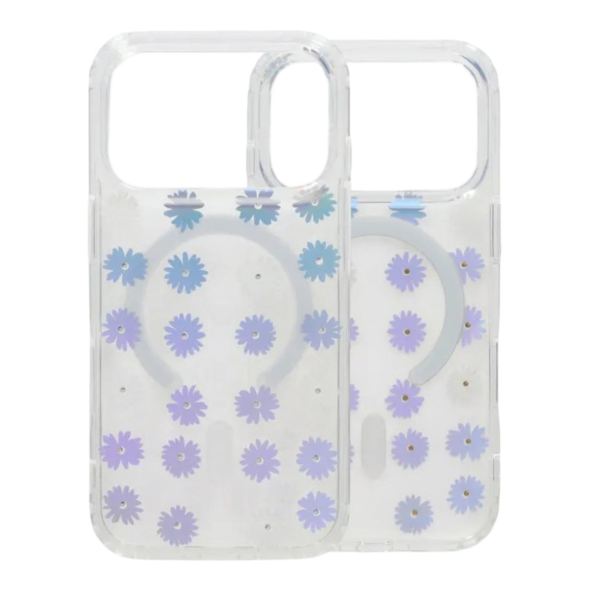 iPhone 17 Pro Kuori Kukkakuvio Strassit MagSafe Violetti