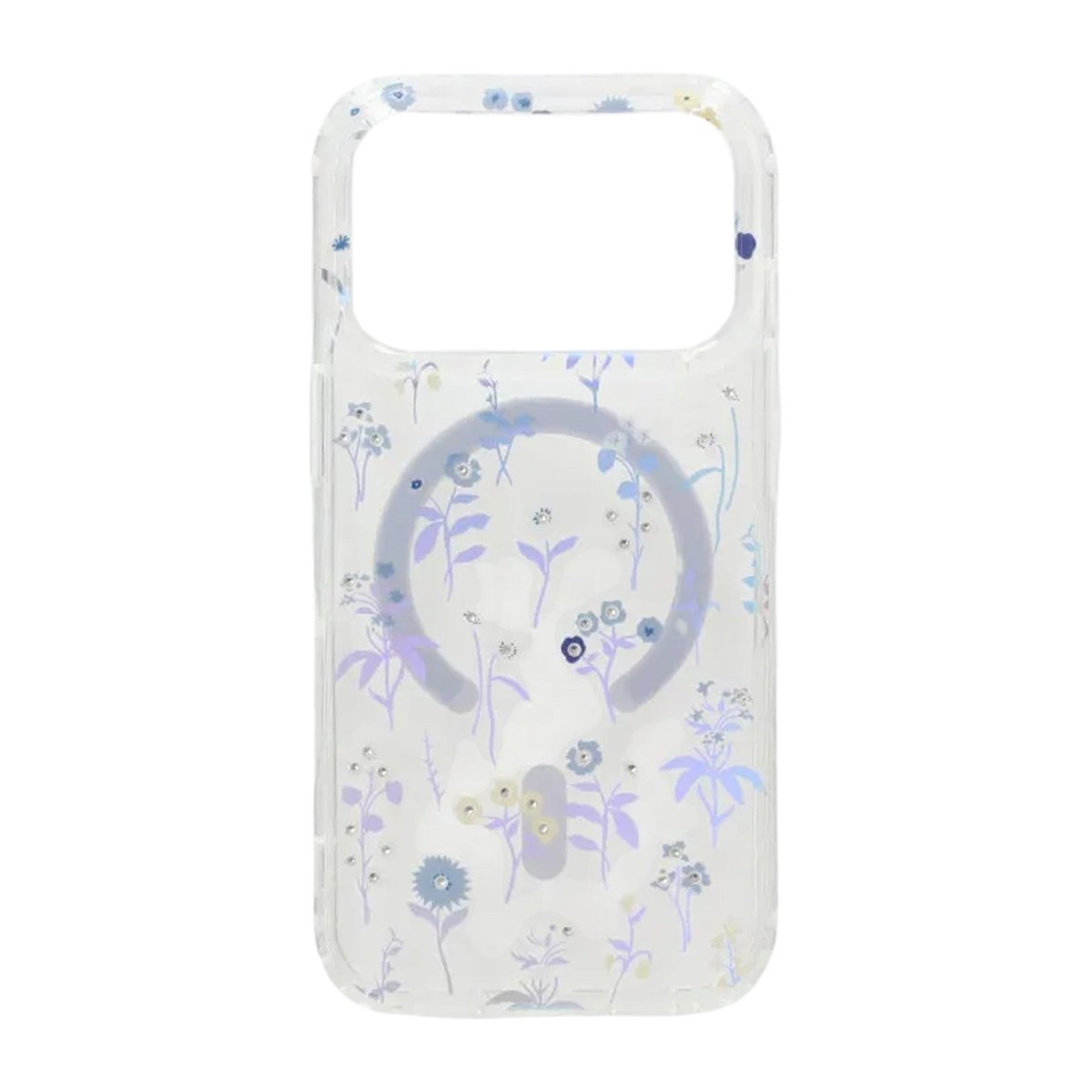 iPhone 17 Pro Max Kuori Kukkakuvio Strassit MagSafe Sininen