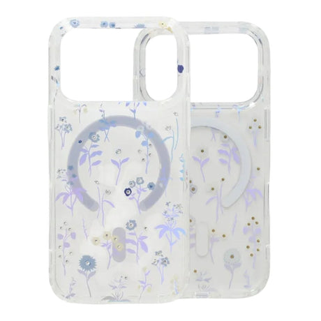 iPhone 17 Pro Max Kuori Kukkakuvio Strassit MagSafe Sininen