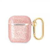 Guess AirPods 1/2 Kuoret Glitterhiutaleet Ruusukulta