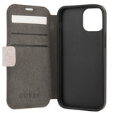 Guess iPhone 13 -kotelo, Printed Stripe, pinkki