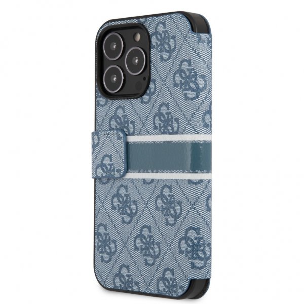 Guess iPhone 13 Pro Max -suojakuori painetulla sinisellä raidalla