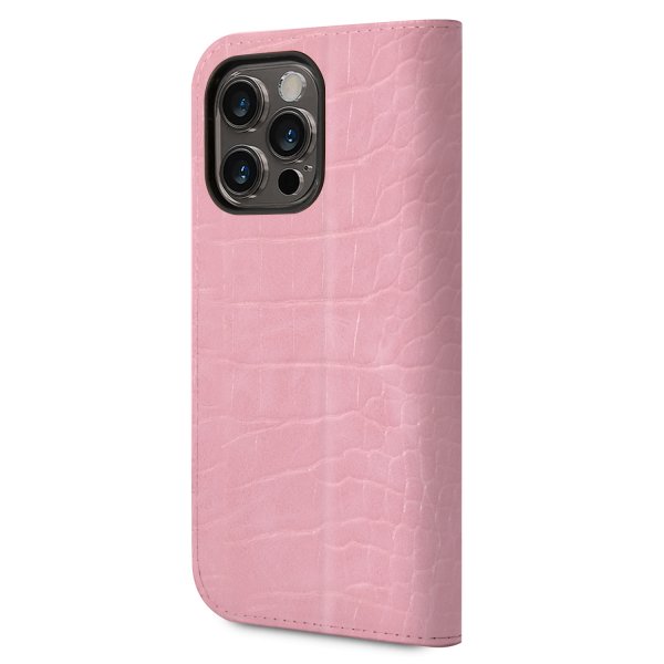 Guess iPhone 14 Pro suojakuori Croco Pinkki