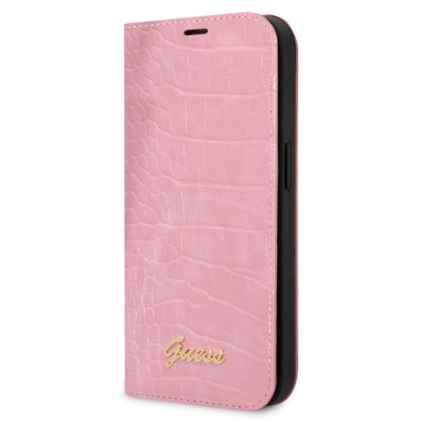 Guess iPhone 14 -suojakuori Croco Pink