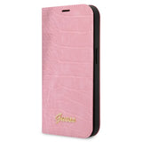 Guess iPhone 14 -suojakuori Croco Pink