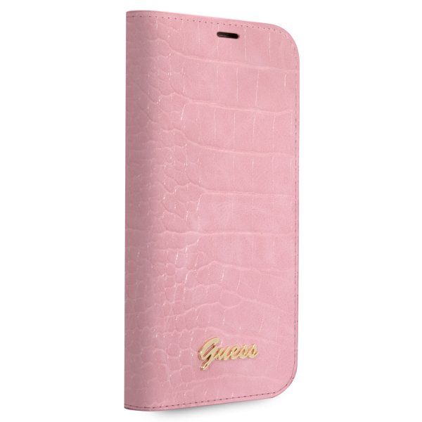 Guess iPhone 14 -suojakuori Croco Pink
