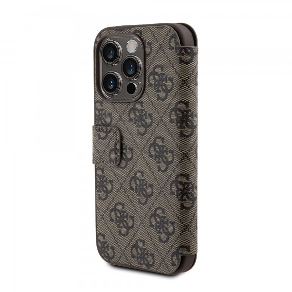 Guess iPhone 15 Pro Kotelo 4G Logo Ruskea