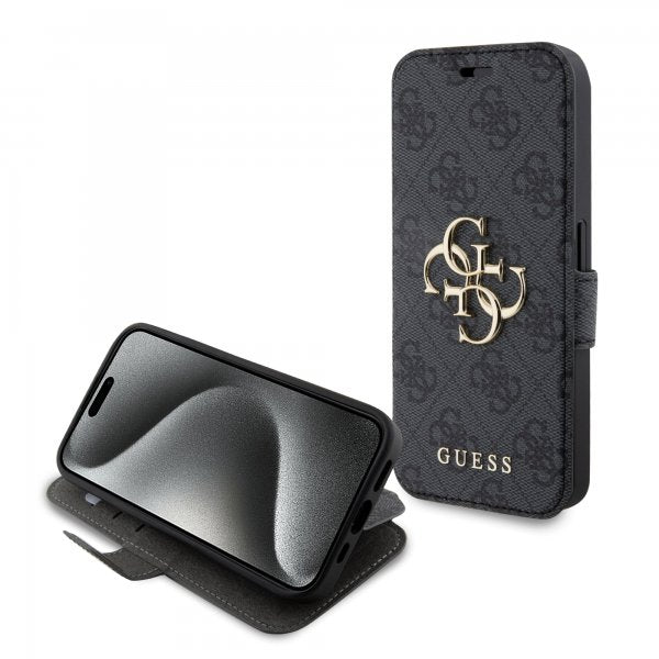 Guess iPhone 15 Pro Max Suojakuori 4G Logo Harmaa