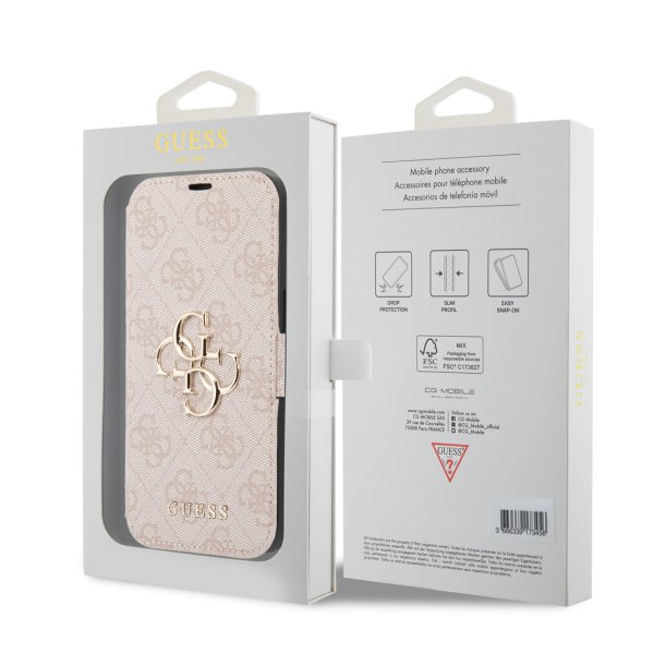 Guess iPhone 15 Pro Max Suojakuori 4G Logo Pinkki