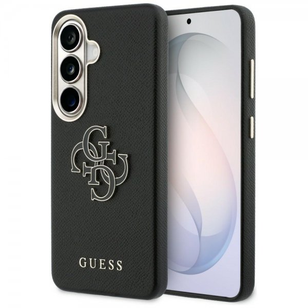 Guess Samsung Galaxy S26 Kuori 4G Logo Grained Musta