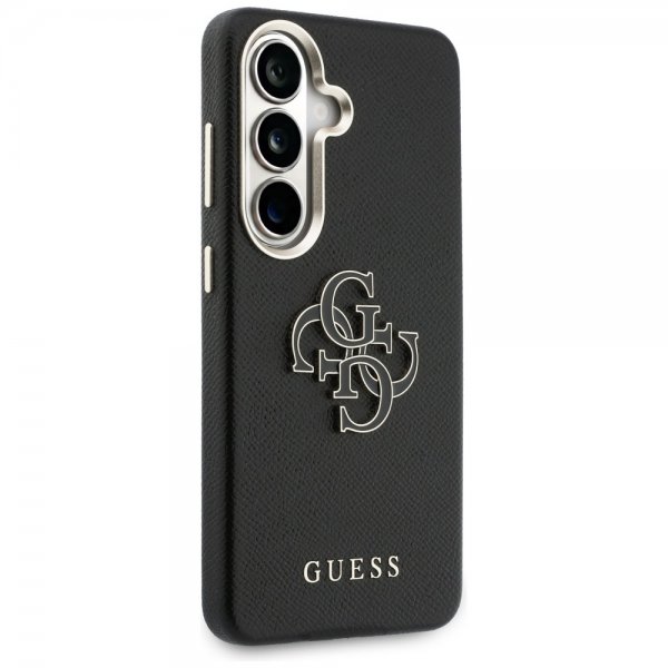 Guess Samsung Galaxy S26 Kuori 4G Logo Grained Musta