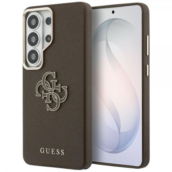 Guess Samsung Galaxy S26 Ultra -suojakuori, 4G Logo, rakeinen, ruskea