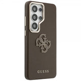 Guess Samsung Galaxy S26 Ultra -suojakuori, 4G Logo, rakeinen, ruskea