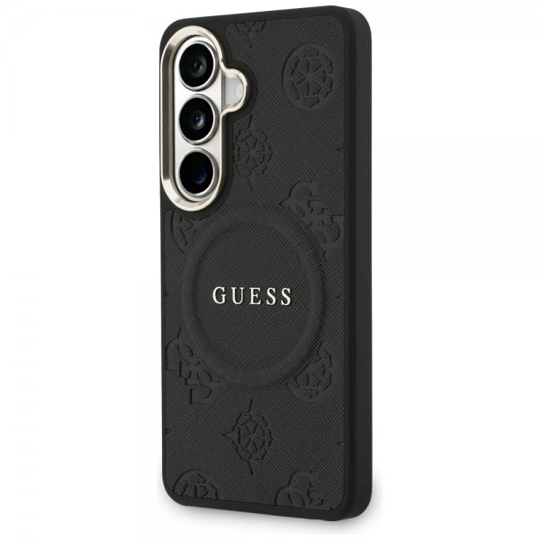 Guess Samsung Galaxy S26 Kuori Saffiano Peony MagSafe Musta