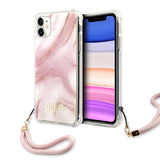 Guess iPhone 11 -suojakuori Marble Rosa