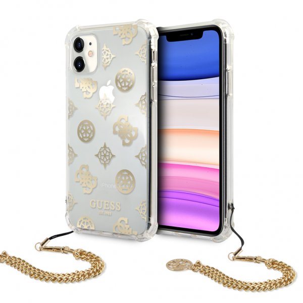 Guess iPhone 11 -suojakuori Chain Peony Gold