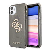 Guess iPhone 11 -suojakuori, täynnä glitteriä, musta