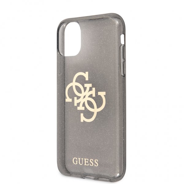 Guess iPhone 11 -suojakuori, täynnä glitteriä, musta