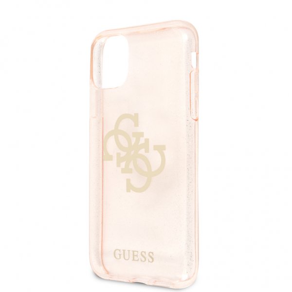 Guess iPhone 11 -suojakuori Full Glitter Kulta