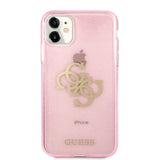 Guess iPhone 11 -suojakuori, täynnä kimalletta, pinkki