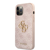 Guess iPhone 12/iPhone 12 Pro Kuori Metallilogo Roosa