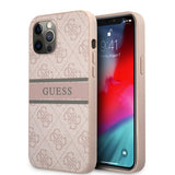 Guess iPhone 12/iPhone 12 Pro Kuoret Printed Stripe Rosa