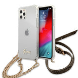 Guess iPhone 12/iPhone 12 Pro Suojakuori Chain & Script Kulta Kirkas