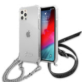 Guess iPhone 12/iPhone 12 Pro Suojakuori Chain & Script Silver Clear