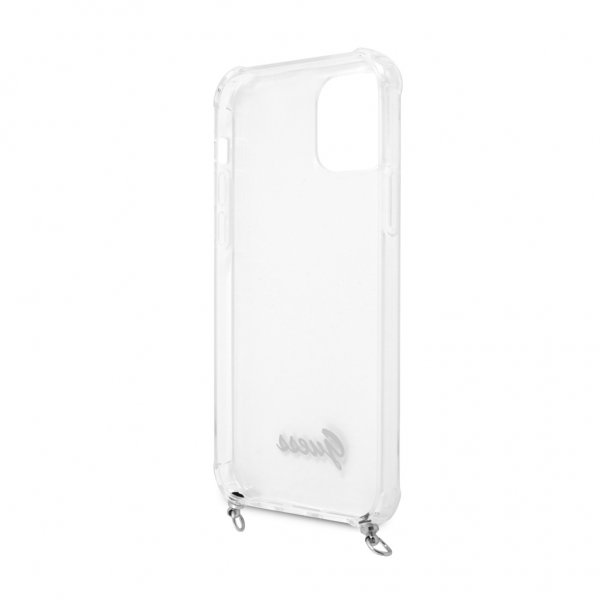 Guess iPhone 12/iPhone 12 Pro Suojakuori Chain & Script Silver Clear