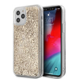 Guess iPhone 12/iPhone 12 Pro Kuori Liquid Glitter Kulta
