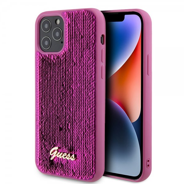 Guess iPhone 12/iPhone 12 Pro Suojakuori Sequin Fuschia