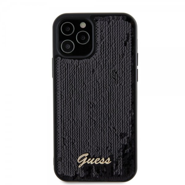 Guess iPhone 12/iPhone 12 Pro Suojakuori Sequin Musta