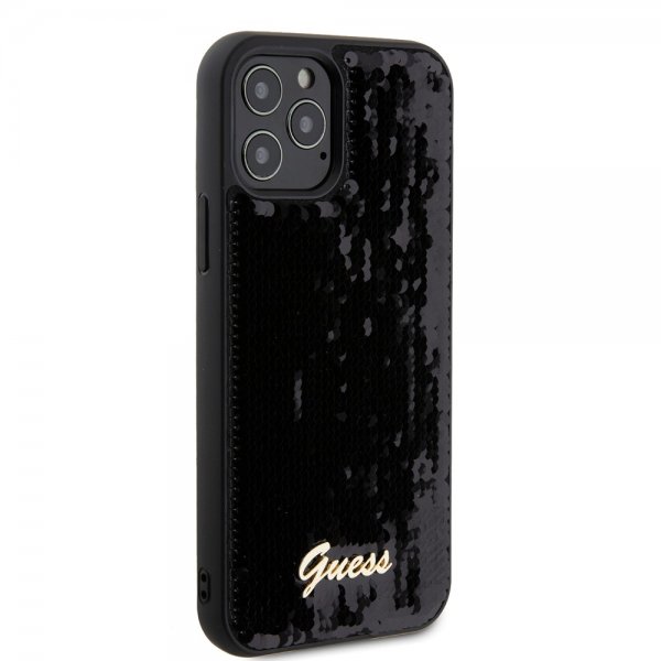 Guess iPhone 12/iPhone 12 Pro Suojakuori Sequin Musta