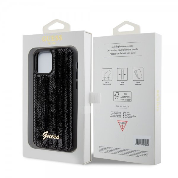 Guess iPhone 12/iPhone 12 Pro Suojakuori Sequin Musta