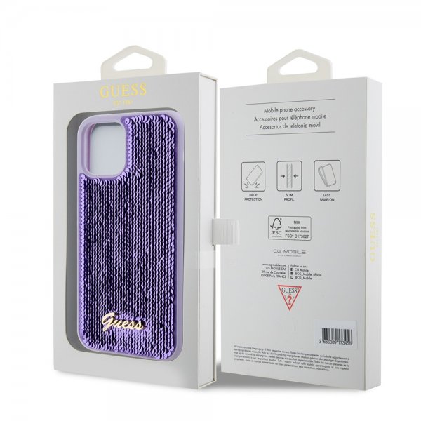 Guess iPhone 12/iPhone 12 Pro Suojakuori Paljetti Violetti
