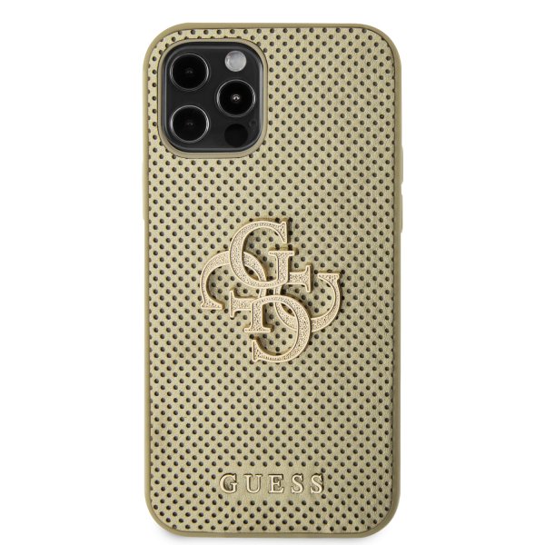 Guess iPhone 12/iPhone 12 Pro Kuori Perforoitu Glitter Kulta