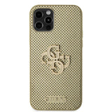 Guess iPhone 12/iPhone 12 Pro Kuori Perforoitu Glitter Kulta
