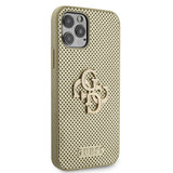 Guess iPhone 12/iPhone 12 Pro Kuori Perforoitu Glitter Kulta
