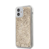 Guess iPhone 12 Mini Kuori Liquid Glitter Kulta