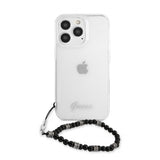 Guess iPhone 13 Pro -suojakuori Pearl Handle Script Logo, musta