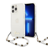 Guess iPhone 13 Pro Suojakuori Pearl Handle Script Logo White