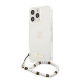 Guess iPhone 13 Pro Suojakuori Pearl Handle Script Logo White