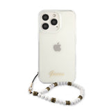Guess iPhone 13 Pro Suojakuori Pearl Handle Script Logo White