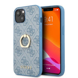 Guess iPhone 13 -kuori Ring Stand Sininen
