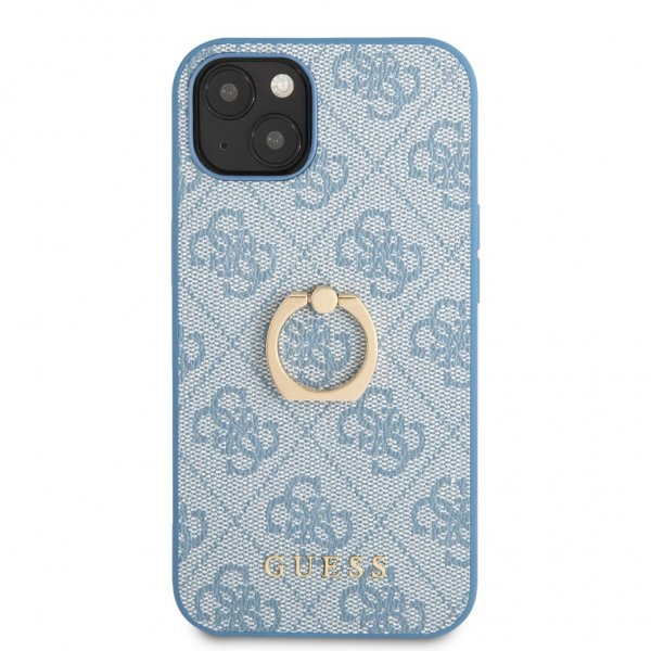 Guess iPhone 13 -kuori Ring Stand Sininen