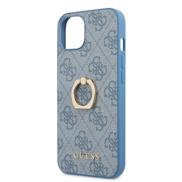 Guess iPhone 13 -kuori Ring Stand Sininen