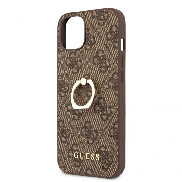 Guess iPhone 13 Kuori Sormusteline Ruskea