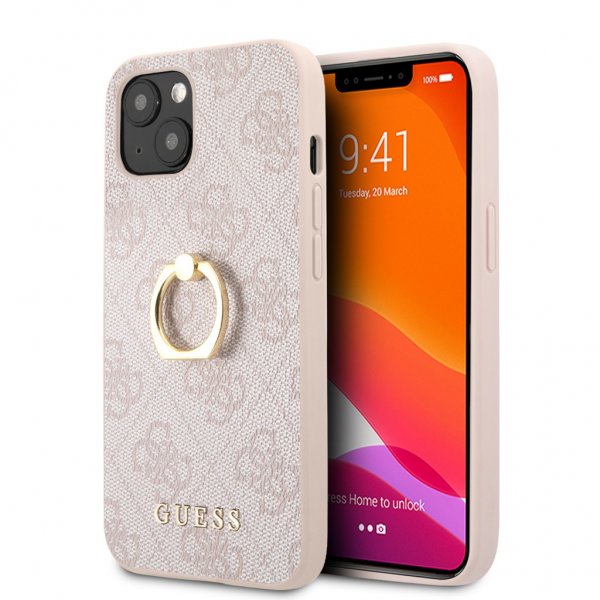 Guess iPhone 13 -kuori Ring Stand Rose