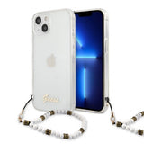 Guess iPhone 13 Kuori Pearl Handle Script Logo Valkoinen
